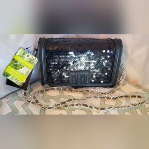 Badgley Mischka Black Sequin Bag. NWT.